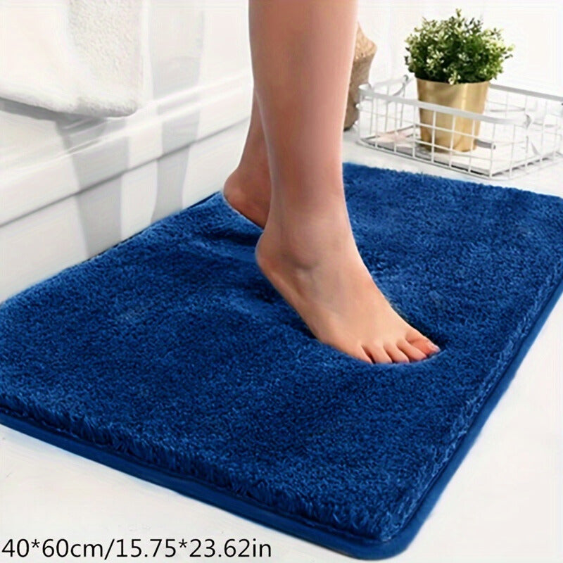 BADMAT | ANTISLIP | PLUCHE | DONKERBLAUW